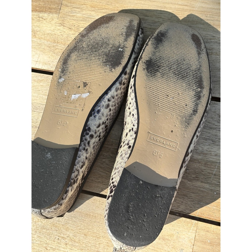 Everlane Shoes Womens Size 6.5 Python Print Ballet Flats Made in‎ Italy Snake - Picture 5 of 6